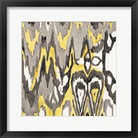 Yellow-Gray Ikat 1 Fine Art Print