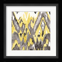 Yellow-Gray Ikat 2 Fine Art Print