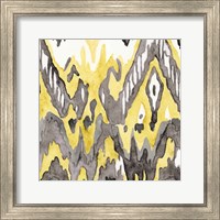 Yellow-Gray Ikat 2 Fine Art Print
