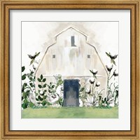 White Floral Barn Fine Art Print