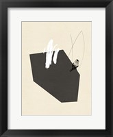 Steel Sequin with Bird IV Framed Print