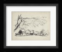 Sketched Barn View I Framed Print