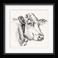 Holstein Portrait Sketch I Framed Print