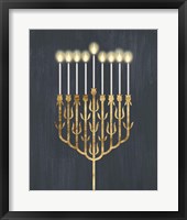 Golden Hanukkah II Framed Print