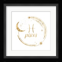 Gilded Astrology XII Framed Print