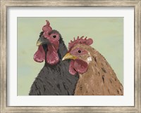 Four Roosters Brown Chickens Fine Art Print
