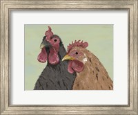 Four Roosters Brown Chickens Fine Art Print