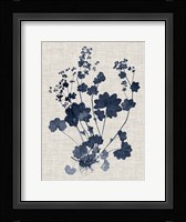 Navy & Linen Leaves II Fine Art Print