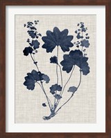 Navy & Linen Leaves III Fine Art Print