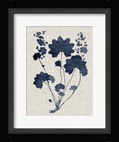 Navy & Linen Leaves III Fine Art Print