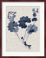 Navy & Linen Leaves IV Fine Art Print