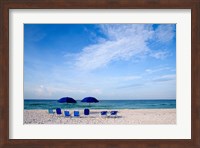 Blue Chairs and Umbrellas Fine Art Print