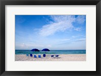 Blue Chairs and Umbrellas Fine Art Print