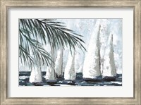 Sailboats Behind the Palms Fine Art Print