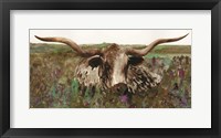 Texas Longhorn in Field Fine Art Print