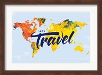 Lets Travel World Map Fine Art Print