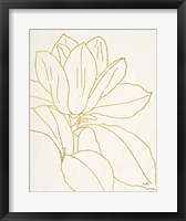 Gold Magnolia Line Drawing v2 Crop Fine Art Print