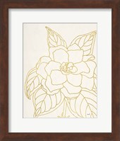 Gold Gardenia Line Drawing Crop Fine Art Print