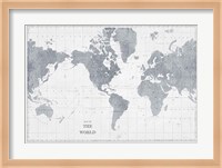 World Map Gray No Words Fine Art Print