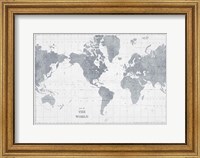 World Map Gray No Words Fine Art Print