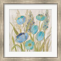Opalescent Floral II Blue Fine Art Print