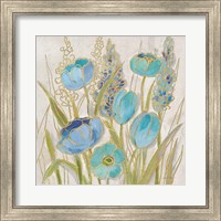 Opalescent Floral II Blue Fine Art Print