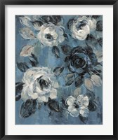 Loose Flowers on Dusty Blue II Fine Art Print