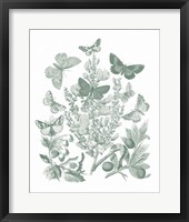 Butterfly Bouquet II Sage Framed Print