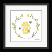 Happy to Bee Home III Yellow Framed Print