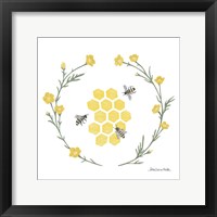 Happy to Bee Home III Yellow Framed Print