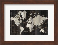 Old World Map Black Fine Art Print