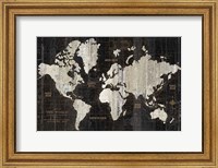 Old World Map Black Fine Art Print