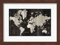 Old World Map Black Fine Art Print