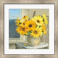 Sunflowers by the Sea Crop Light Fine Art Print