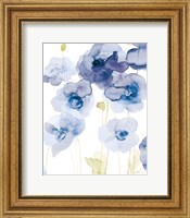 Delicate Poppies III Blue Fine Art Print