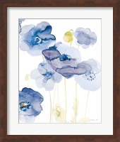 Delicate Poppies II Blue Fine Art Print