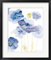 Delicate Poppies II Blue Fine Art Print