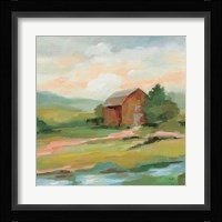 Springtime Farm Pastel Sq Fine Art Print