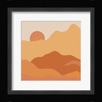 Mountainous II Orange Framed Print