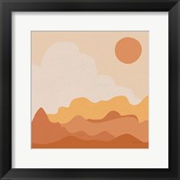 Mountainous I Orange Framed Print