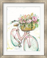 Bicycle with Flower Basket Fine Art Print