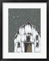 Winter Night Barn Fine Art Print