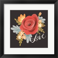 Love Floral Framed Print
