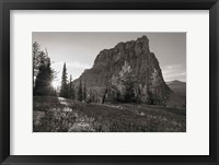 Boulder Pass Glacier National Park BW Framed Print