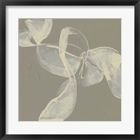 White Ribbon on Beige I Framed Print