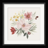 Pink Posy Dance I Framed Print