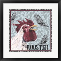 White Rooster I Framed Print