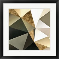 Gold Polygon Wall I Framed Print