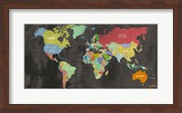 Modern Map of the World  (chalkboard, detail) Fine Art Print