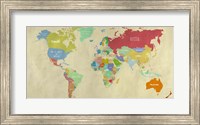 Modern Map of the World  (detail) Fine Art Print